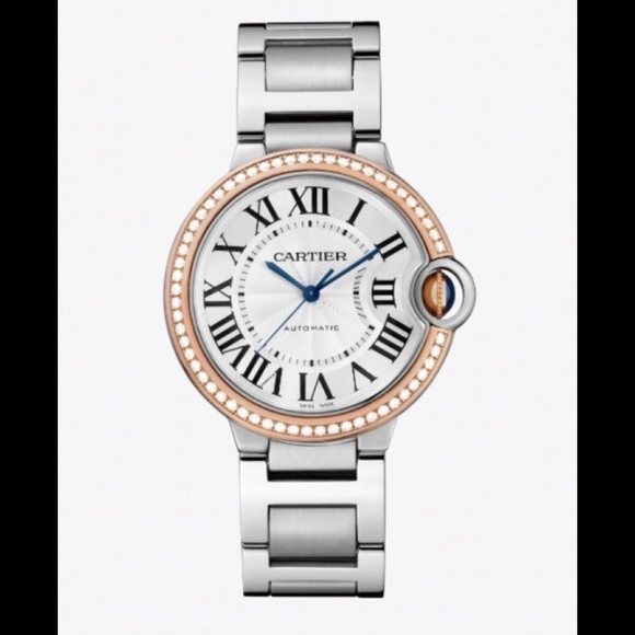 Cartier Accessories - Cartier Ballon Bleu Wrist Watch SS-18k Rose Gold Diamond Bezel 36mm WE902081 NWB